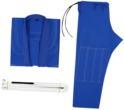BEALIFE Brasiliansk Jiu Jitsu Gi-turnering Kimono-uniformer Jiu Jitsu-dräkt Midjebälte Andningsbart Lätt Passform För Kampsport Dräkt Midjebälte Andningsbart Bekvämt, Blå, A1