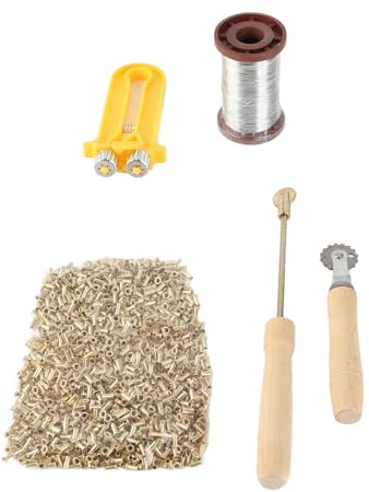 ZLXCAOB Imkerei-Starter-Werkzeug-Set, Drahteinbetter, Bienenstock-Drahtspanner mit Kupferösen, Eisendrähten