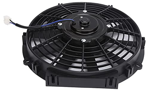 Hidyliu Radiador de Ventilador de Refrigeración Eléctrico Delgado de 10 Pulgadas, Alta Potencia, 80W, para Rendimiento de Refrigeración de Motor de Coche Universal, ABS Negro