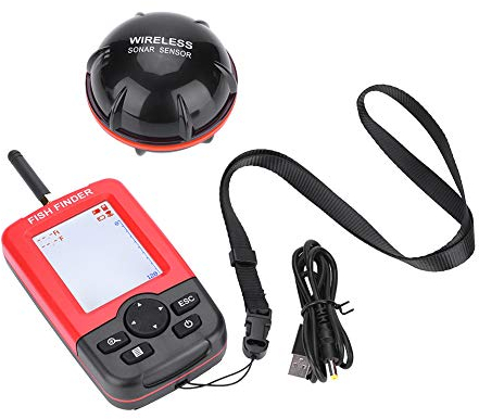 Alomejor 100 Mt ABS Fish Finder Wireless Sonar Sensor Echolot für Nachtfischen Wasserreservoir