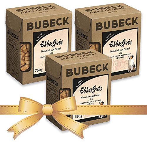 Bubeck | 3 x 750g Hundekekse | Natürlich und hart Gebacken | Snackbox | die ideale Belohnung für unterwegs (Pute)