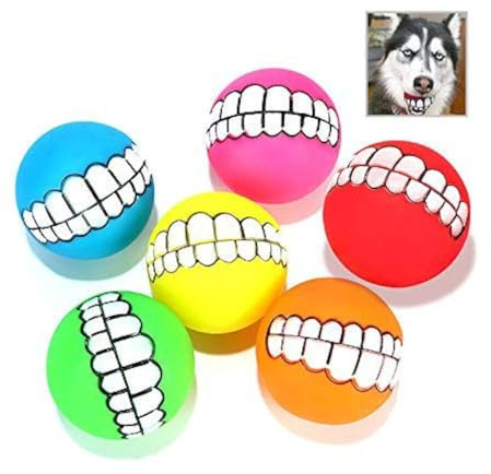Tuciyke Hundespielzeug Ball Mit,6 Stücke Interessant Quietschspielzeug Hund Spielzeug Ball Geeignet Spielzeug für Kleine Hunde/Katzen/Interaktive Haustiere (Zufällige Farbe)