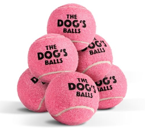 The Dog's Balls Robuste Hundetennisbälle, 2,5 Zoll, 6er-Pack Pink, schwimmfähig