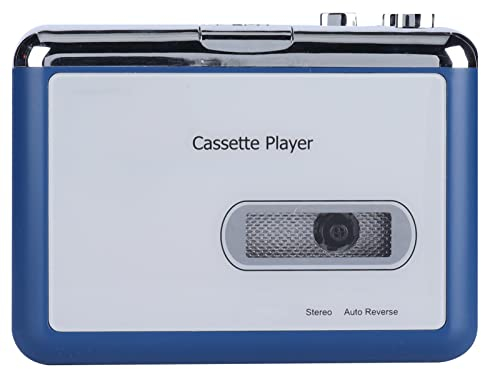 Lettore di Cassette Bluetooth, Lettore di Cassette con Inversione Automatica con Cinque Pulsanti Funzione, 2 Batterie AA/alimentazione USB, Manopola di Regolaz