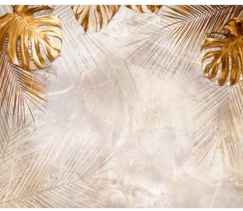 decomonkey Premium Fototapete Pflanzen 400x280 cm XXL Design Tapete Fototapeten Vlies Tapeten Vliestapete Wandtapete moderne Wandbild Wand Schlafzimmer Wohnzimmer Abstrakt Monstera Steinwand