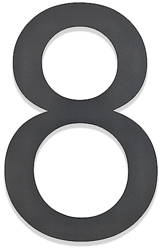 Hopelit Hausnummernschild, anthrazitgrau, Edelstahl, moderner Stil, Höhe 20 cm, Schriftart Arial, Nummer 8