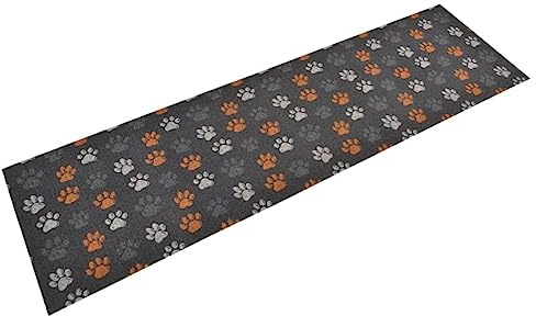 vidaXL Küchenteppich Waschbar Pfoten 45x150 cm Samt