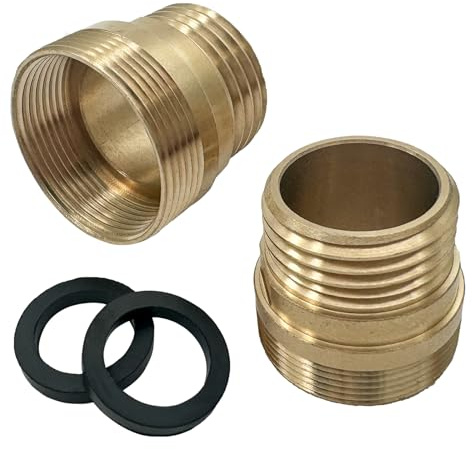 2Pcs Faucet Aerator Adapter,M24-1mm Male Thread M22-1mm Internal Thread to 1/2Inch Male Thread Faucet Adapter Brass Pipe Fitting Reducer Adapter(Brass Color)