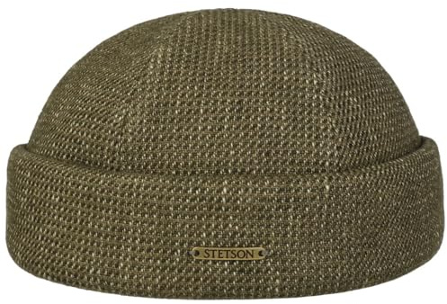Stetson Brinkley Dockermütze Melierte Kappe aus Baumwolle Leinen UV-Schutz 40 Herren Ganzjährig Oliv-meliert S (54-55 cm)