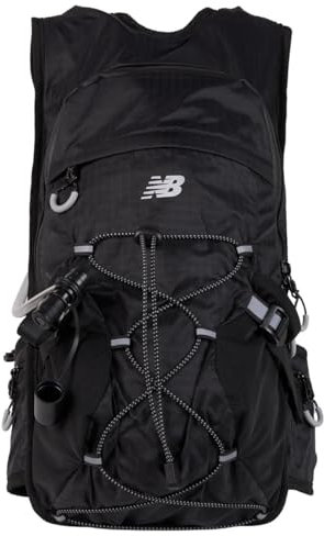 New Balance Herren Damen Unisex Laufrucksäcke und Rucksäcke mit Trinkblasen, Einheitsgröße, Schwarz, Schwarz , 15L Backpack With Hydration Bladder