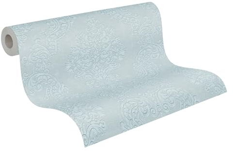 A.S. Création Pure Elegance Vliestapete mit Ornamenten 0,53 x 10,05 m – Grau, Silber - Barocktapete Made in Germany - 397653