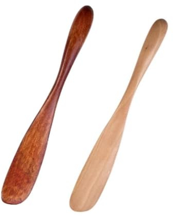 RUIENGCOMM 2Pcs Butter Spreaders - Wooden Tableware Knives - Essential Natural Wooden Butter Knife & Cheese Spreader for Jam, Cheese, Cream