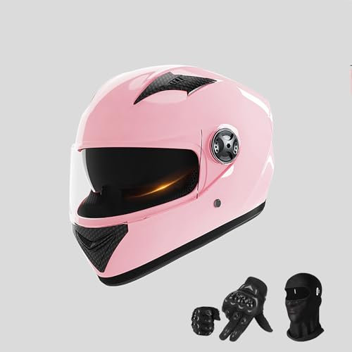 Motorcykelhjälm Full Face Rapid Street Hjälm Unisex Vuxen Cool Ryttare Utrustning Fyra Årstider Ny Street Touring Motorcykelhjälm Rosa