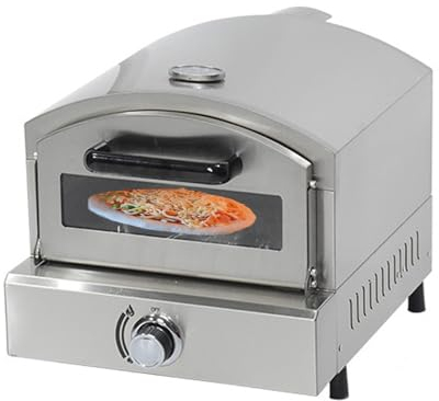 Kindevieft Four à Pizza D'ExtéRieur, Machine à Pizza Au Propane avec Pierre à Pizza De 30,5 Cm, ThermomèTre IntéGré, Four à Pizza à Gaz Portable pour Camping, FêTe dans Le Jardin