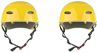 Timcryxient Lot de 2 casques de sécurité pour sports nautiques Wakeboard, kayak, canoë, bateau, surf, taille L, jaune