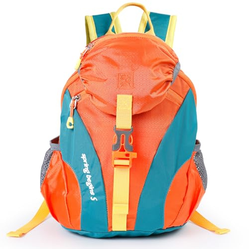 Cozary Barnryggsäck, 5 l vattentät utomhus sport ryggsäck lämplig, bekväm vandringsryggsäck barn, vandringsryggsäck med andningsbar design, för skola, resor och sport, apelsin, 31 x 23 x 13 cm