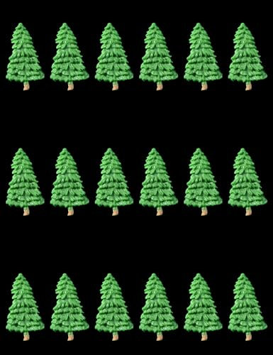 18 x Edible 3D Small Sized Trees Tree Christmas icing toppers, cake cupcakes decorations (Green)
