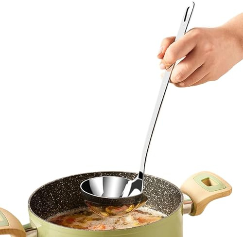 Cucchiaio sgrassatore – Separatore di grasso olio | Cucchiaio filtro olio | Separatore olio per zuppa | Utensili da cucina, cazzuola, colino grasso per il ristorante della cucina