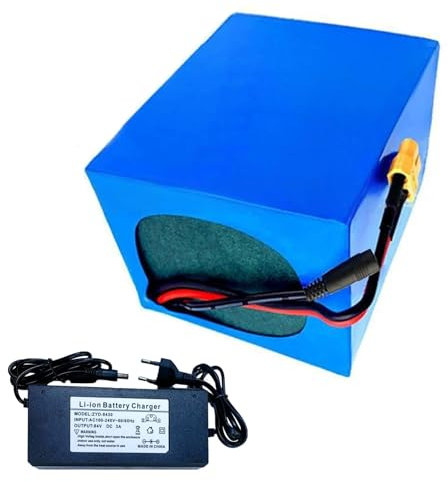 GNIUBBDB 72V 30Ah E-Bike Batería de Iones de Litio con Cargador de 84V 3A 20S10P Bicicleta eléctrica Scooter Batería incorporada BMS para 250W 300W 350W 500W 750W 1000W 1500W Motor T Plug