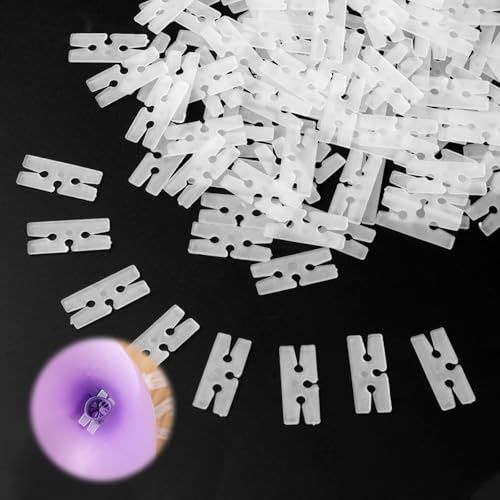 100pcs H-Shape Balloon Clips - Plastic Balloon Sealing Ties for Wedding, Party & Holiday Decorations - Balloons Tying Tool for Christmas, Wedding, Birthday, Baby Shower, Events(Clear)