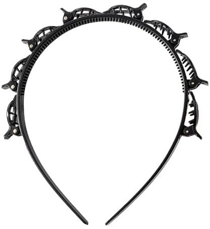 Klipp pannband, pannband med klipp, Hårklipp Pannband för kvinnor, Weave Bangs Tanded flätverktyg för skiktade vändningar hemarbete touch-ups