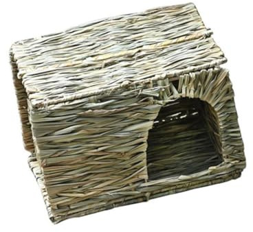 WEKAMOS Faltbares Hamsterhaus aus Natürlichem Material Sicherer Schlafplatz und Versteck für Hamster Mäuse Kaninchen und Kleine Igel als Spiel Rückzugsort für Kleintiere