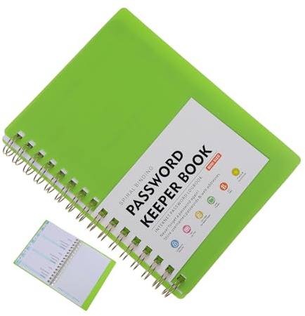 DOITOOL Passwortbuch Organizer A6 Spiral Notizbuch mit Alphabetischem Register Kleiner Passwort Organizer für Webseiten und E Mail Konten Hardcover Passwort Notizbuch für Senioren und