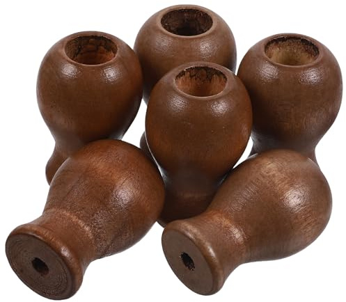 TOYANDONA 6 Borlas de Madera Decorativas Diseño Adaptable para Cortinas y Persianas en Color Marrón para Accesorios de Muebles Interiores