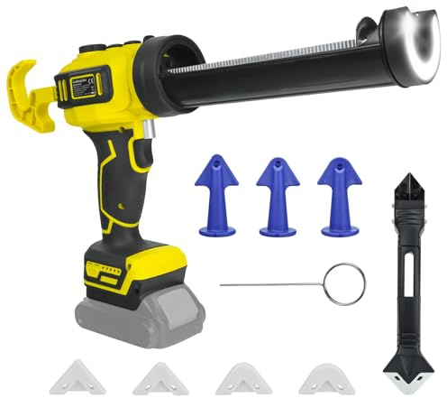 Upgrade Cordless Caulking Gun for Dewalt 20V Battery, Infinitely Variable Speed,Anti-Drip Works with 300ml Silicone & Sealant Cartridges for Sealing, Filling, Leak Proof, DIY（No Battery)