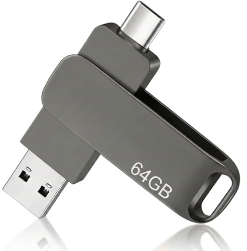 64GB USB Stick, Portable USB 3.0Memory Stick, Swivel Design, Black | USB Memory for Mac, PC, Tablet, MacBook, High-Speed Pen Drive for Store 16,000 Songs/21,600 Photos/960 Min Video
