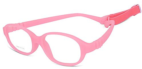 AQWANO Children Optical Glasses Frame TR90 Flexible Bendable One-piece Safe Eyeglasses Girls Boys Oval Pink