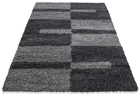 Underbar lurvig matta, djup hög, lång lugg, flokati 30 mm i olika färger och storlekar, kvadratisk Oeko-Tex 100 standard, storlek:100 x 200 cm, Farge:Grå