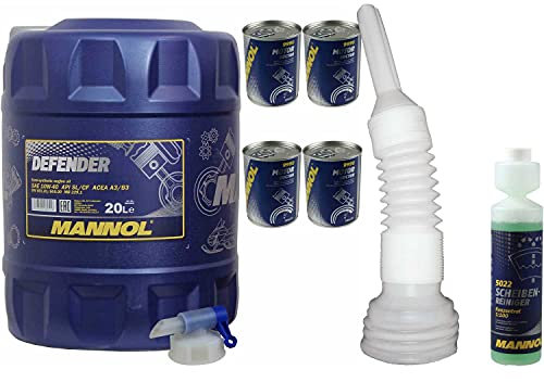 QR-Parts Set 20 Liter 85452264 MN7507-20 9990 DIN61 5022 CT4503 350ml Original MANNOL Motor Doctor Scheibenreiniger Konzentrant 1:100 250ml Defender 10W-40 API SL/CF Motorenöl