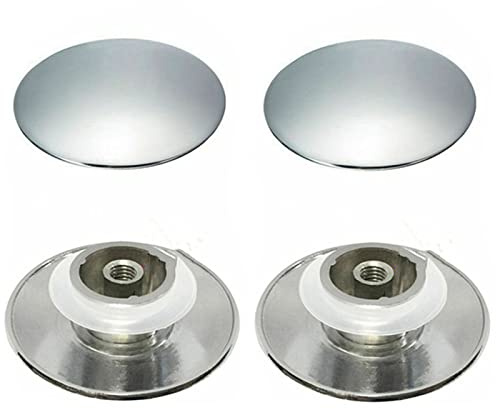 BODYA 2Pcs Chrome Basin Waste Easy Pop Up Bathroom Sink Drains Push Button Click Clack Plug 66mm Easy To Use Durable