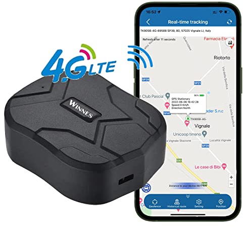 4G LTE GPS Tracker,GPS Tracker Auto 10000mAh 80 Tage Standby Starker Magnet Wasserdicht Tracker und Anti Lost GPS Locator für Fahrzeug Auto Boot LKW Echtzeit Tracking Gerät GPS Ortung