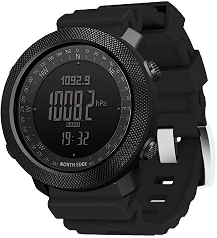 TPWEWRX Orologio sportivo digitale da uomo 50M Orologio tattico impermeabile Orologi militari Orologio da polso elettronico militare intelligente con bussola barometro altimetro per uomo (Black)