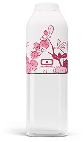 monbento - Water Bottle MB Positive M Magnolia 500ml - Leakproof Water Bottle Perfect for Work, Travel, Sport, or to Slip into a Handbag - BPA Free - Food Grade Safe - Pink - Flowers