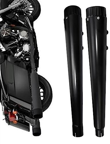 Motorrad Für Harley Touring Street Electra Glide Road King 2000-2020 2 Stücke Schwarz Megaphon Slip-on Schalldämpfer Auspuff Rohre (Color : 2017-2021)