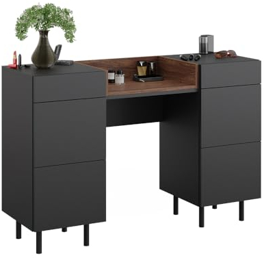 Vicco Schminktisch Anthrazit Anika 120x80x40 cm - Frisiertisch, Eleganter Look, der jedem Raum Charme verleiht