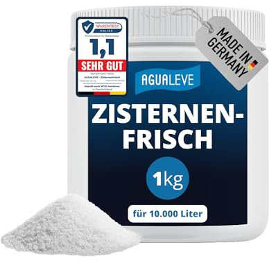 AGUALEVE® Zisternenfrisch 1kg *NEU* | hält Regenwasser frisch & rein, zum Gießen geeignet | für alle Zisternen & Regenwassertonnen | Made in Germany | für 10.000 Liter Regenwasser | Note 1,1