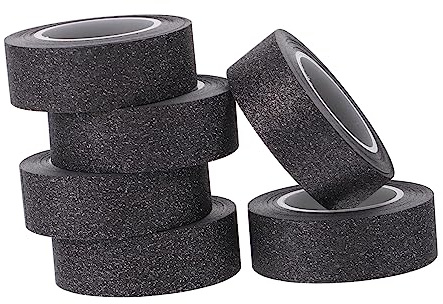KONTONTY Schwarzes Papierklebeband Reißbar von Hand mit Glitzereffekt 6 Rollen 10m pro Rolle für Selbstgemacht Scrapbooking und Bastelarbeiten