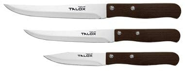 Pack Talox: cuchillo puntilla, cocina 13cm y verdura 15cm mango wengué