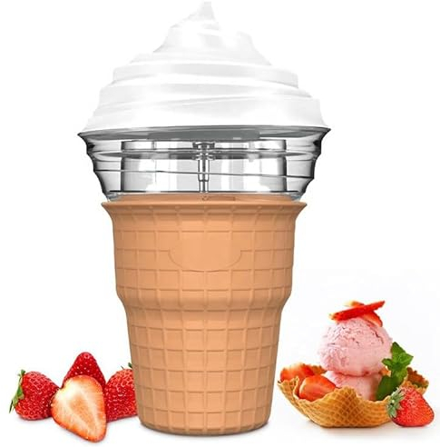 Homemade Electric Ice Cream Maker, 450Ml Freezer Bowl Automatic Easy Frozen Yogurt Machine for Creamy Ice Cream, Gelato, Frozen Yogurt, Sorbet, Fun Kitchen Appliance