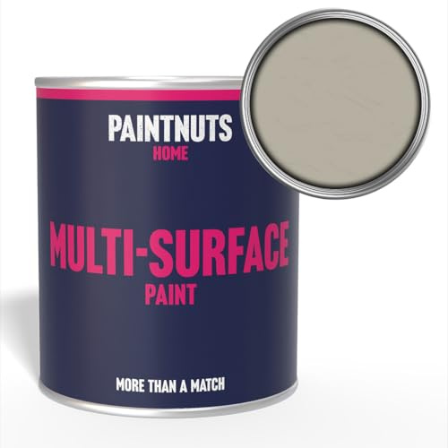 Paintnuts Multi-Surface Paint - RAL-7032 - PEBBLE GREY - 1 Litre Tin - Satin Finish