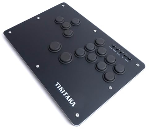 TIKITAKA S Series S15B-N Manette d'arcade Gamerfinger en nylon raffiné avec 15 touches pour PC/PS3/PS4/Steam Game Street Fight Arcade Stick