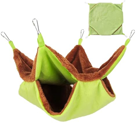 Hamac Chinchilla pour Cage, Double Couche pour Furet, Planeur de Sucre Portable, Literie Suspendue pour Animaux de Compagnie, Petit Jouet d'Accessoires de Cage