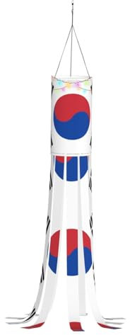 Halloween-Windsack mit Flagge der Republik Korea, festliches Herbst-Dekor, Geister-Design, Outdoor-Geister-Dekorationen