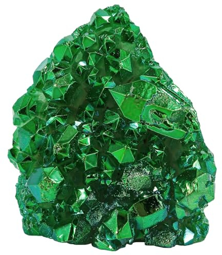 Nupuyai Cristal de roca con revestimiento de titanio, piedra en bruto irregular, piedra preciosa de cuarzo, geoda para Reiki, Feng Shui, decoración