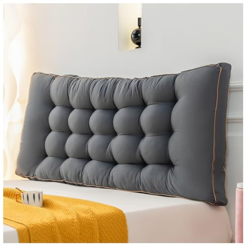 HUMAJORY Keilkissen Fürs Bett, Lesekissen, Nackenstützkissen for Nacken und Schulter, Bettkissen for Schlafen, Rückenkissen, for Rücken-, Bauch- Oder Seitenschläfer(Black,120x60x10cm)