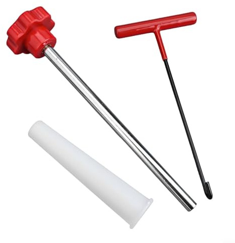 MeevrgR Ventil-Installationswerkzeug-Set, Metall und Kunststoff, schwarz & rot, 21,8 x 4,8 x 4,8 cm, inklusive Vorbauabzieher, Hakenwerkzeug, Hilfswerkzeug und Handschuhe, für Reifenreparatur (rot)